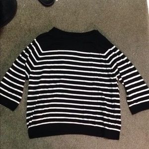 H&M Basic Black and White Stripped Top